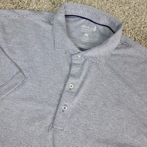 Johnnie O Performance Mens XL Black White Striped Stretch Polo Short Sleeve